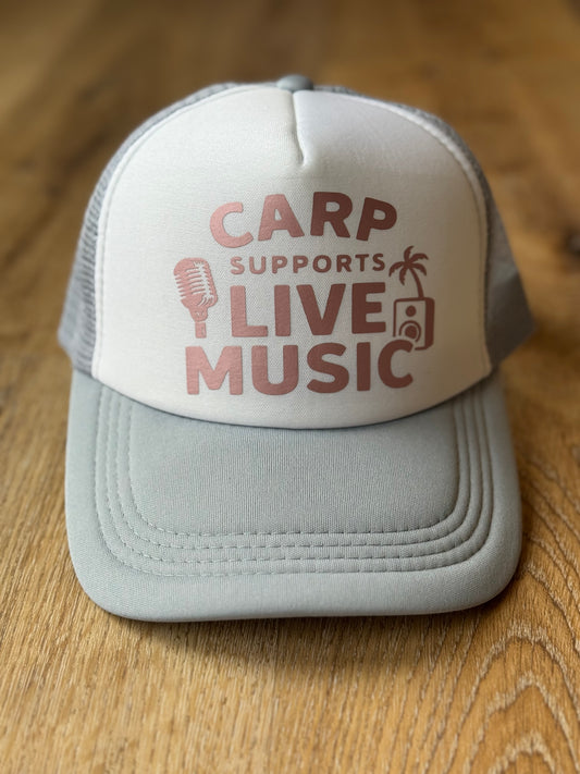 CARP Supports Live Music Trucker Hat – Blush Edition