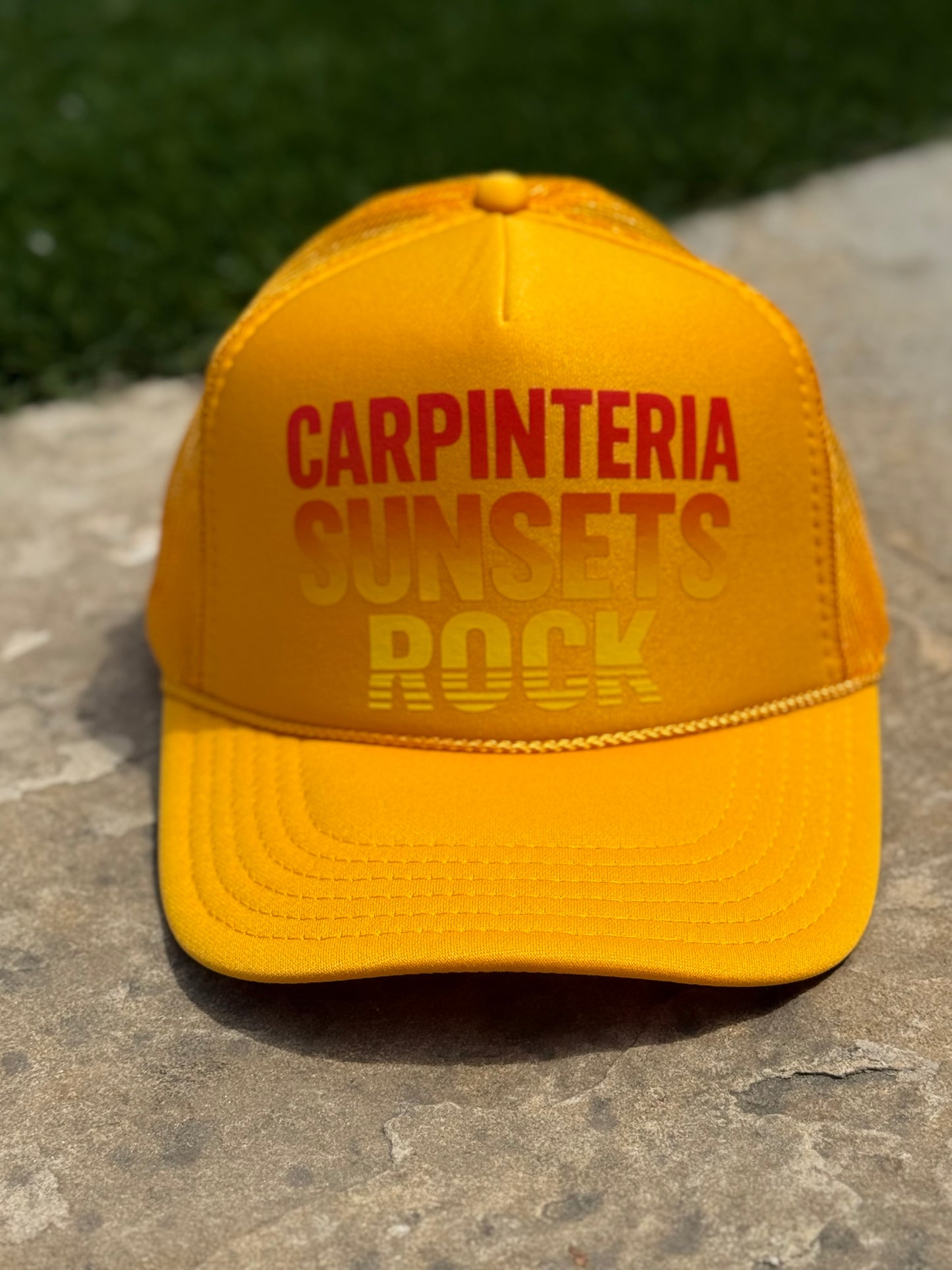 Carpinteria Sunsets Rock™ Trucker Hat – Golden Gradient Edition