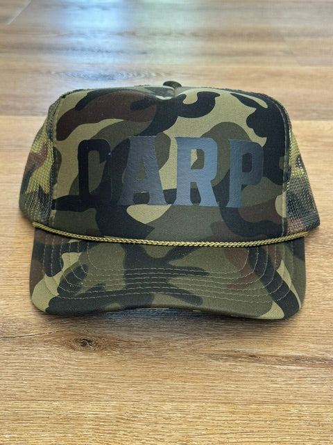 Classic CARP trucker hat in camouflage with black lettering