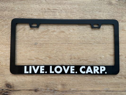 LIVE. LOVE. CARP. License Plate Frame Sparkle Edition