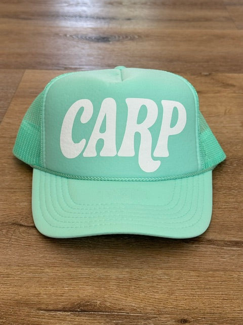 Classic CARP trucker hat in mint green with white lettering