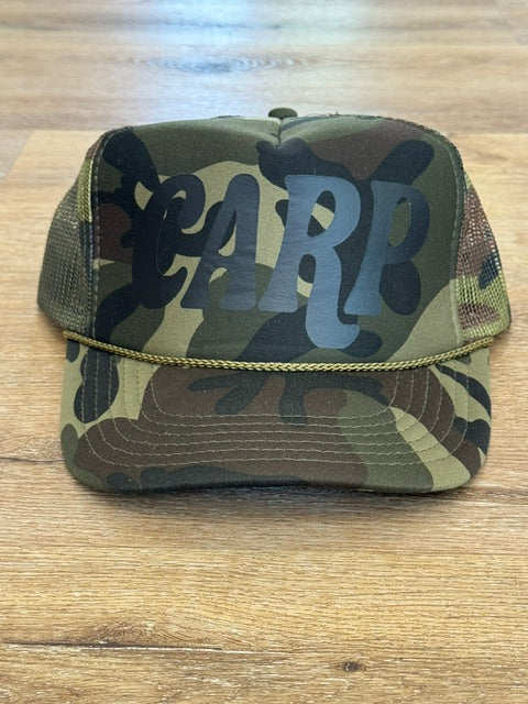 Classic CARP trucker hat in camouflage with black lettering