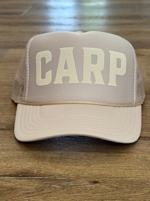 Classic CARP trucker hat in beige with cream lettering