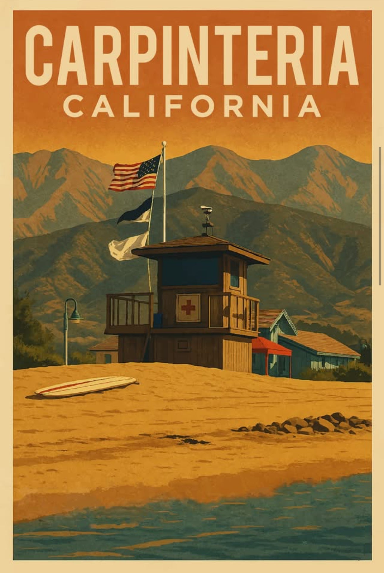 Lifeguard Tower - POSTCARD 6"X9"