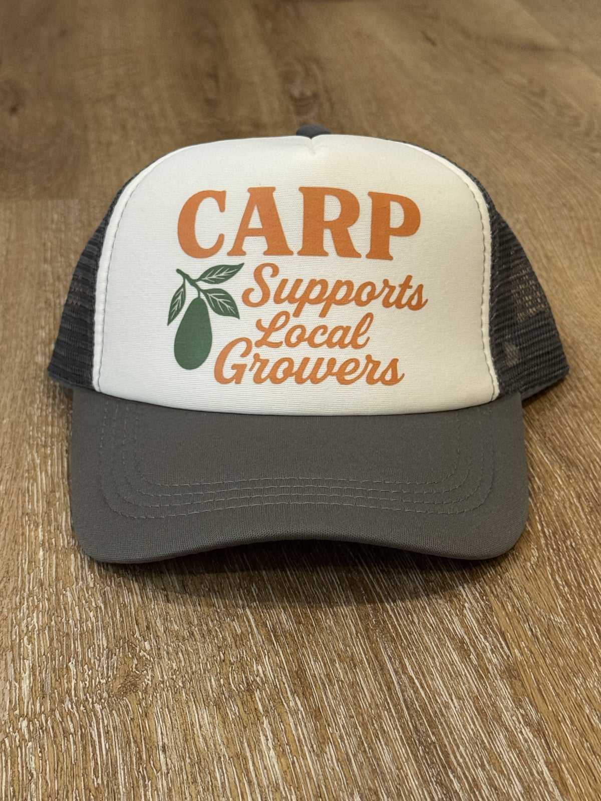 Promotional CARP Supports Local Growers Trucker Hat – Charcoal, Charcoal and Cream